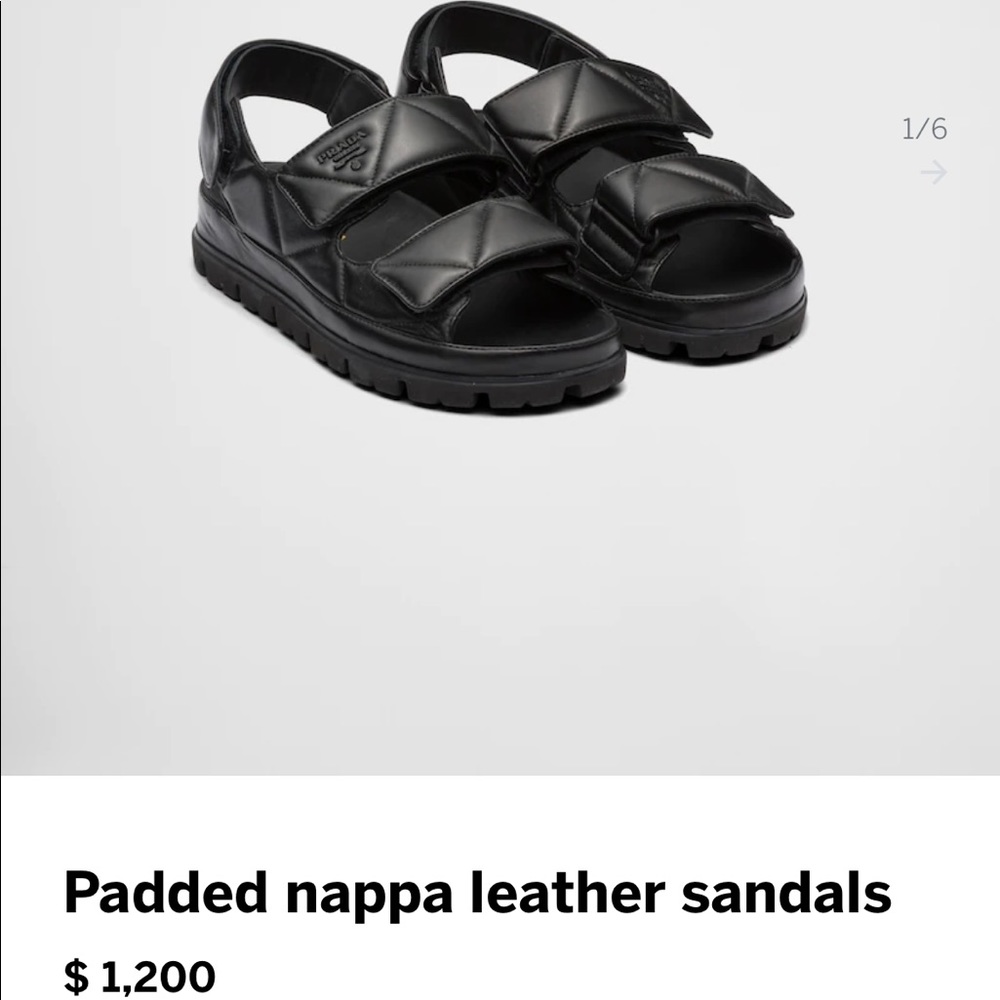 Prada Padded Napa Leather Sandals